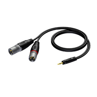 Procab CLA712/3 XLR til 3.5mm Jack 3.5mm Han stereo-2x XLR Han-3m
